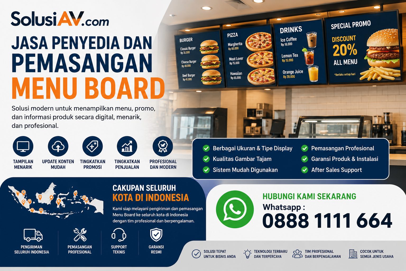 Meta Description:Jasa LED Menu Board profesional untuk restoran, cafe, bakery, dan food court Solusi tampilan menu digital modern dengan pemasangan seluruh Indonesia | Jasa Menu Board Digital | Vendor Menu Board Digital | Penyedia Menu Board Digital | Jasa Pembuatan Menu Board | Vendor Digital Signage Restoran
